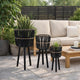 Mesy Set of 3 Planters on Legs | Black Bamboo Weave Design 11/13/15"
