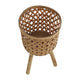 Mesy Flower Planter on Legs Set of 3 | Brown Open Weave Bamboo 11/13/15"