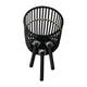 Mesy Flower Planter on Tripod Set of 3 | Black Bamboo Net Weave 11/13/15"