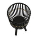 Mesy Flower Planter on Tripod Set of 3 | Black Bamboo Net Weave 11/13/15"