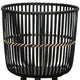 Mesy Flower Planter on Tripod Set of 3 | Black Bamboo Net Weave 11/13/15"
