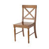 Umey Dining Side Chair Set of 2 | X Shaped Back | Dark Oak Brown Wood