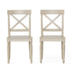 Umey Dining Side Chair Set of 2 | X-Shaped Back | Antique White Finish Wood