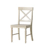 Umey Dining Side Chair Set of 2 | X-Shaped Back | Antique White Finish Wood