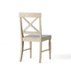 Umey Dining Side Chair Set of 2 | X-Shaped Back | Antique White Finish Wood