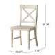 Umey Dining Side Chair Set of 2 | X-Shaped Back | Antique White Finish Wood