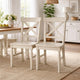 Umey Dining Side Chair Set of 2 | X-Shaped Back | Antique White Finish Wood
