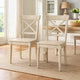 Umey Dining Side Chair Set of 2 | X-Shaped Back | Antique White Finish Wood