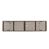 Outdoor Dining Bench | Slatted Wood Seat | Iron Base | Brown & White 62"