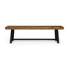 Outdoor Bench Set of 2 | Slatted Top | H-Stretcher Brown & Black | 63"