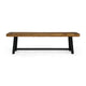 Outdoor Bench Set of 2 | Slatted Top | H-Stretcher Brown & Black | 63"
