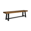 Outdoor Bench Set of 2 | Slatted Top | H-Stretcher Brown & Black | 63"