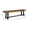 Outdoor Bench Set of 2 | Slatted Top | H-Stretcher Brown & Black | 63"