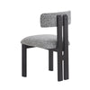 Dining Side Chair Set of 2 | Curved Back | Black Metal Legs | White Fabric