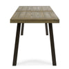 Kristi Outdoor Dining Table | Rectangular Wood Top | Gray Iron Legs | 69"