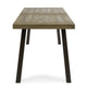 Kristi Outdoor Dining Table | Rectangular Wood Top | Gray Iron Legs | 69"