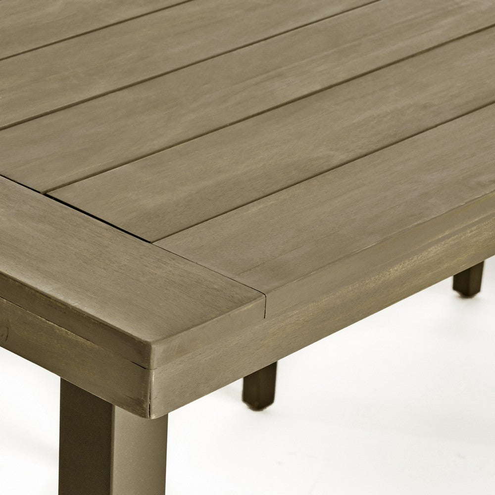 Kristi Outdoor Dining Table | Rectangular Wood Top | Gray Iron Legs | 69"