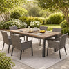 Kristi Outdoor Dining Table | Rectangular Wood Top | Gray Iron Legs | 69"