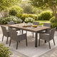 Kristi Outdoor Dining Table | Rectangular Wood Top | Gray Iron Legs | 69"