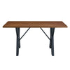 Dining Table | 59" Rectangular Wood Top | Metal Trestle | Brown Black