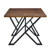 Dining Table | 59" Rectangular Wood Top | Metal Trestle | Brown Black