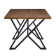 Dining Table | 59" Rectangular Wood Top | Metal Trestle | Brown Black