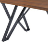 Dining Table | 59" Rectangular Wood Top | Metal Trestle | Brown Black