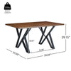 Dining Table | 59" Rectangular Wood Top | Metal Trestle | Brown Black