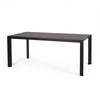 Outdoor Dining Table | Slatted Rectangular Top | Black Aluminum 70"