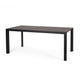 Outdoor Dining Table | Slatted Rectangular Top | Black Aluminum 70"