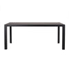 Outdoor Dining Table | Slatted Rectangular Top | Black Aluminum 70"