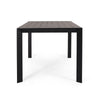 Outdoor Dining Table | Slatted Rectangular Top | Black Aluminum 70"