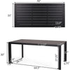 Outdoor Dining Table | Slatted Rectangular Top | Black Aluminum 70"