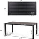 Outdoor Dining Table | Slatted Rectangular Top | Black Aluminum 70"