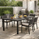 Outdoor Dining Table | Slatted Rectangular Top | Black Aluminum 70"