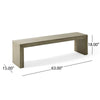 Dining Bench | Rectangular Seat Panel Legs | Gray & Taupe Wood | 63"