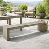 Dining Bench | Rectangular Seat Panel Legs | Gray & Taupe Wood | 63"