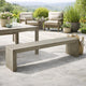 Dining Bench | Rectangular Seat Panel Legs | Gray & Taupe Wood | 63"