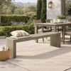 Dining Bench | Rectangular Seat Panel Legs | Gray & Taupe Wood | 63"