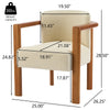 Dining Armchair Set of 2 | Curved Back | Beige Upholstered Cushioned Seat