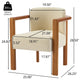 Dining Armchair Set of 2 | Curved Back | Beige Upholstered Cushioned Seat