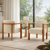 Dining Armchair Set of 2 | Curved Back | Beige Upholstered Cushioned Seat
