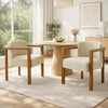 Dining Armchair Set of 2 | Curved Back | Beige Upholstered Cushioned Seat