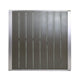 Outdoor Dining Table | Slatted Square Faux Wood Top | Silver Aluminum 35"