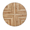 Dining Table | 47" Round Wood Top | Black Metal Trestle Base | Brown