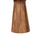 Side End Table | 17" Round Top | Pedestal w Gold Accent | Brown