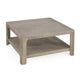 Coffee Table w Shelf | 34" Square | Light Gray Ash Wood | Modern Style