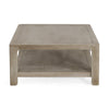 Coffee Table w Shelf | 34" Square | Light Gray Ash Wood | Modern Style