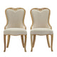 Dining Side Chair Set of 2 | Brown Heart-Shaped Wingback | Beige Fabric