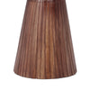 Kora Side End Table | 15" Round Drum Shape Ribbed Cone Pedestal | Brown